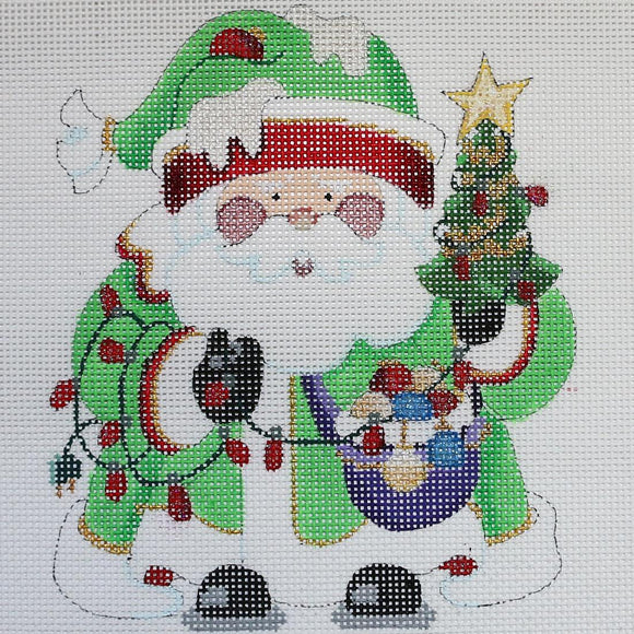 Santa with Lights & Tree
