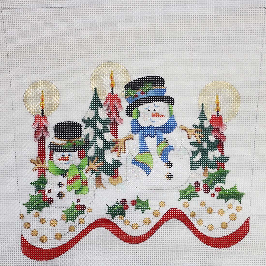 Snowman with Trees/Candles Cuff, 13 mesh