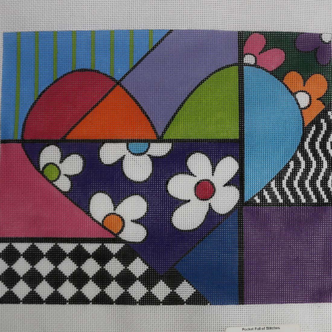 Hearts & Flowers with stitch guide