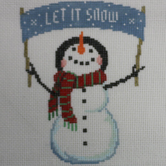 Let It Snow Banner Snowman