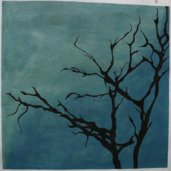 Spooky Tree on Turquoise