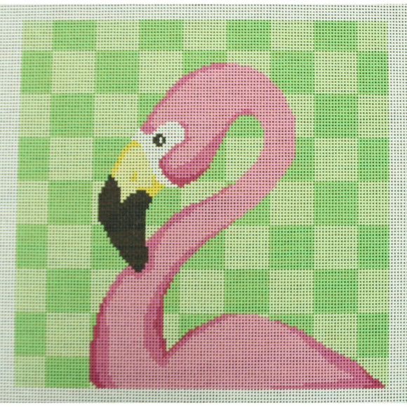 Flamingo on Lime Checks