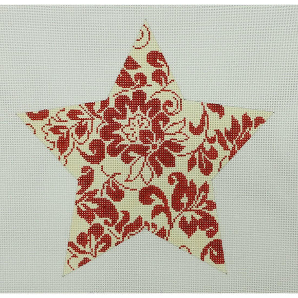 Red & Ivory Tree Topper Star