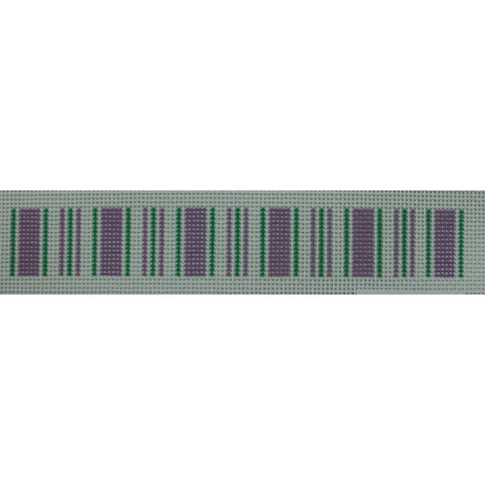 Cabana Stripe Key Fob, Lavender & Green