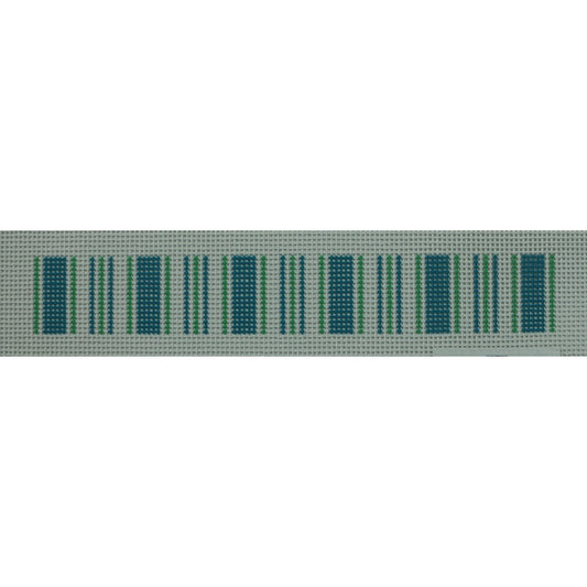 Cabana Stripe Key Fob, Blue & Green