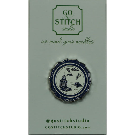 Blue Canton Plate Needle Minder