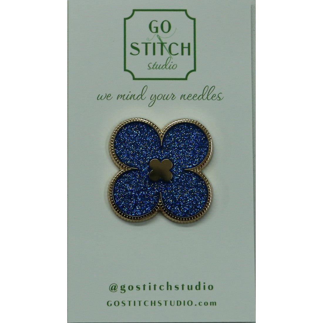 Lapis Glitter Clover Needle Minder