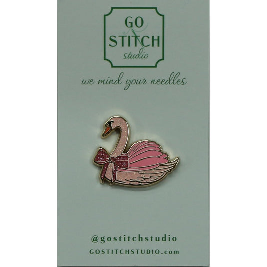 Pink Glitter Swan Needle Minder