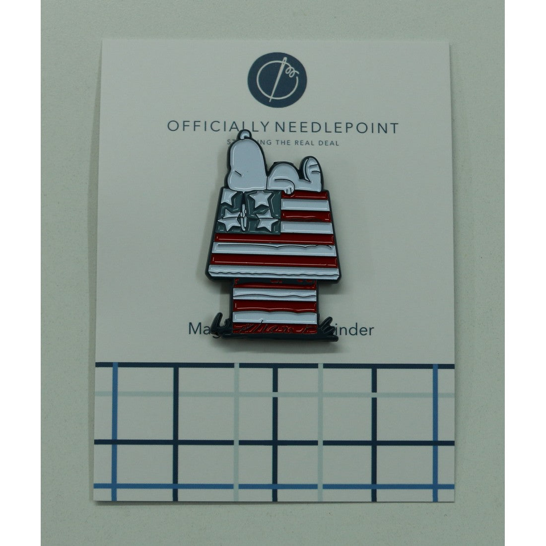 Snoopy on Patriotic House Needle Minder