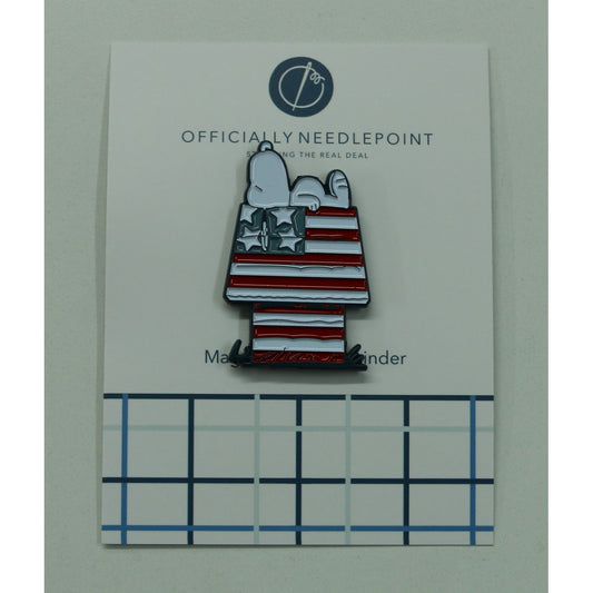 Snoopy on Patriotic House Needle Minder