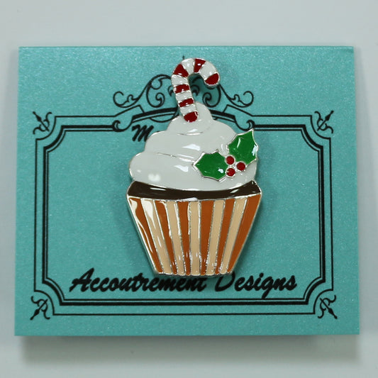 Cupcake with Candy Cane Magnet