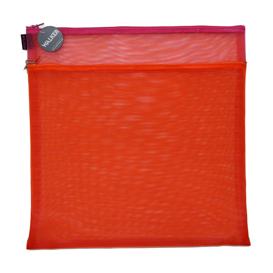 Double Zip Case 14x14 Orange/Fuchsia