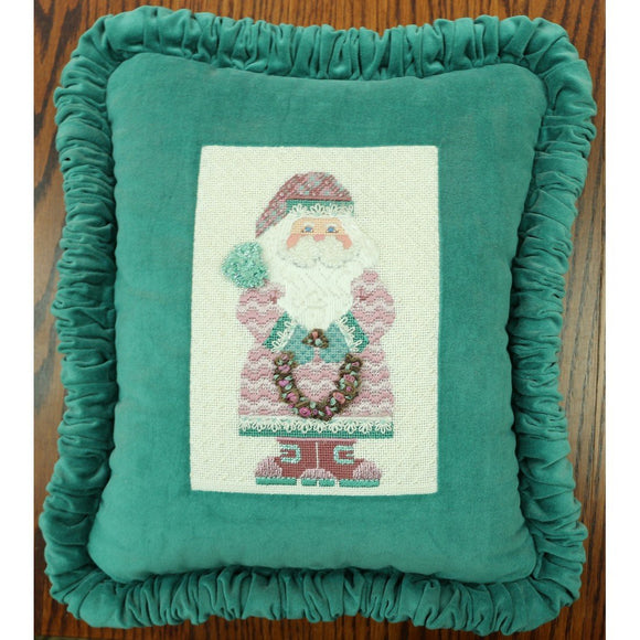 Rose Wreath Santa Pillow