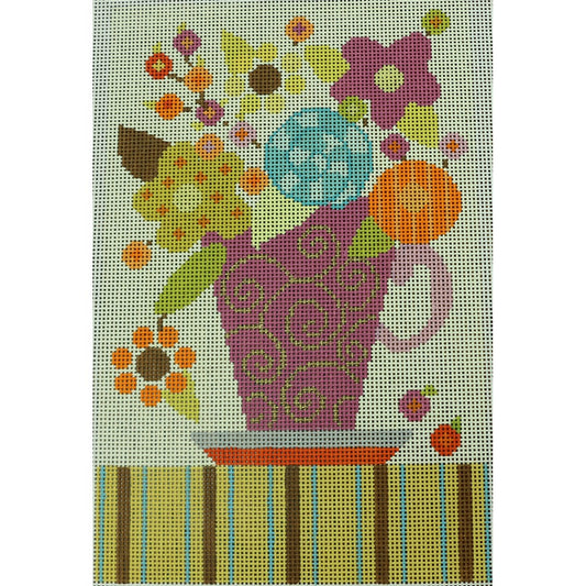 Flowers in Purple Tea Cup, 13 mesh