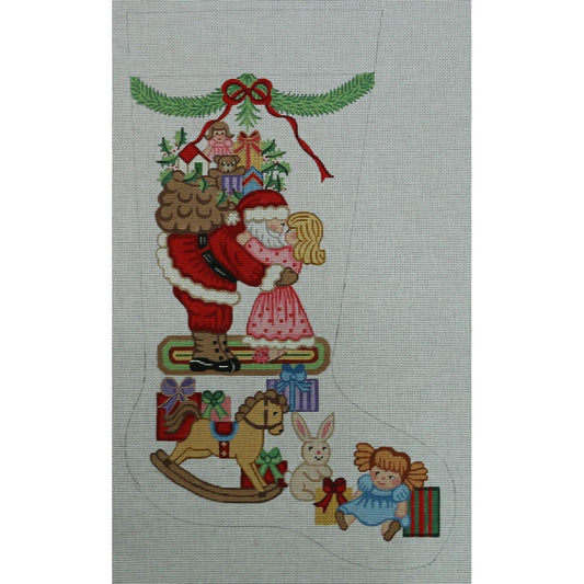 Santa with Girl, Toys/Presents