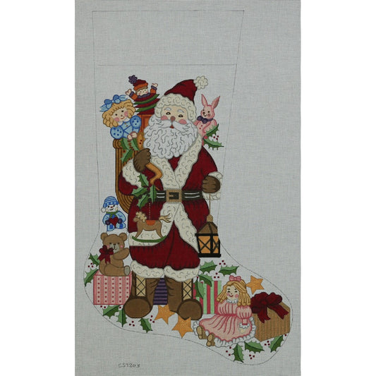 Santa with Girl Toys