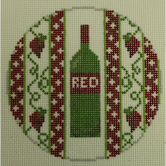 A Bottle of Red Wine Coaster