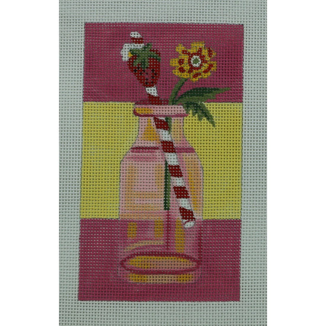 Pink Bottle with Straw