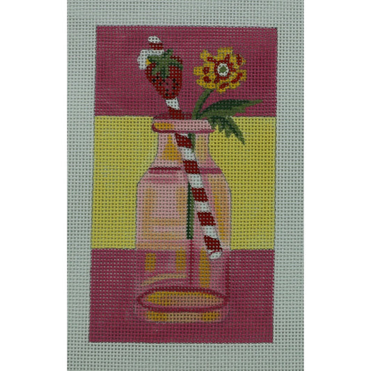 Pink Bottle with Straw