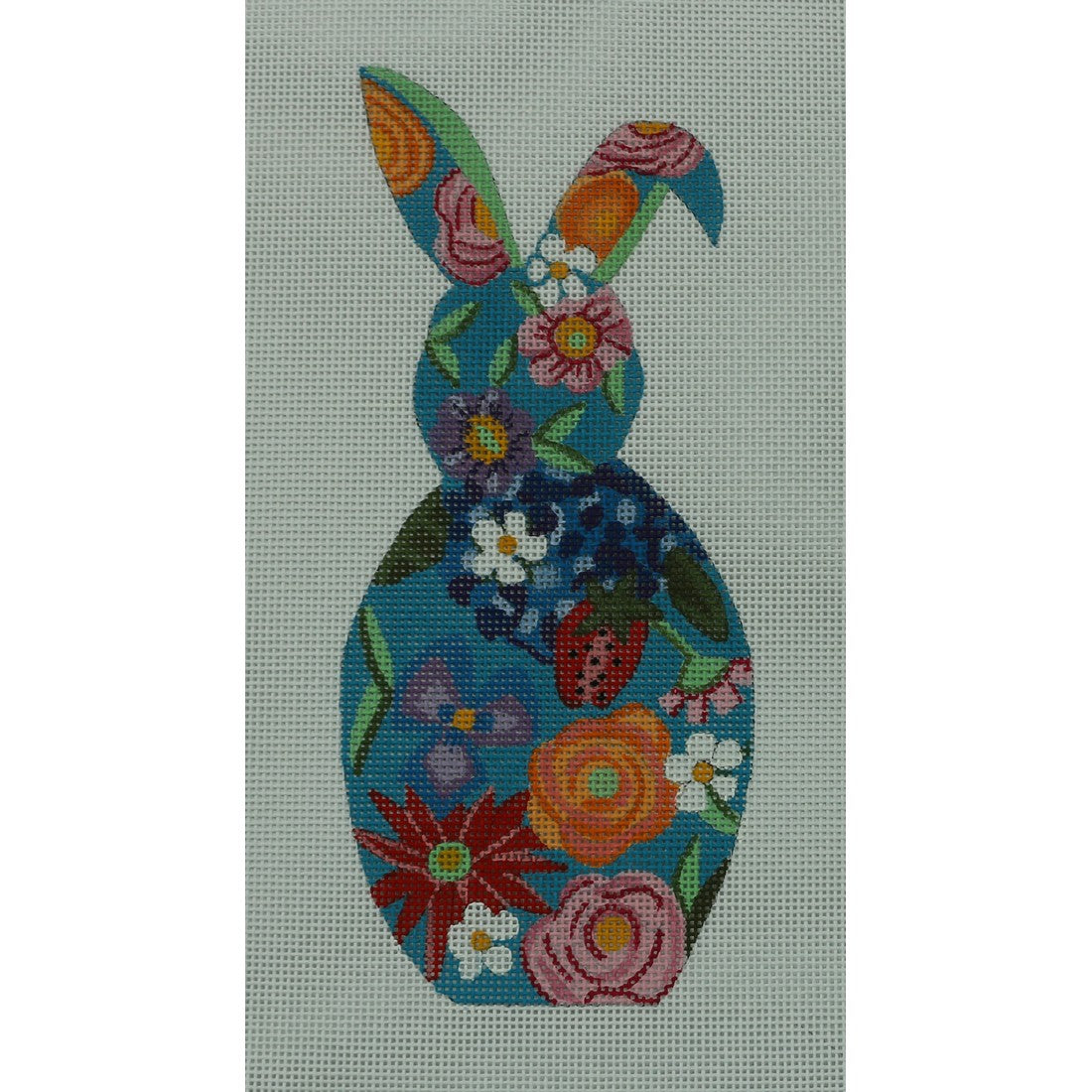 Blue Floral Bunny