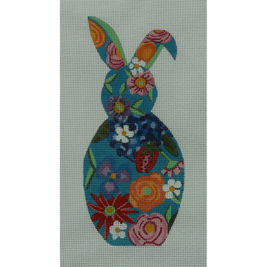 Blue Floral Bunny