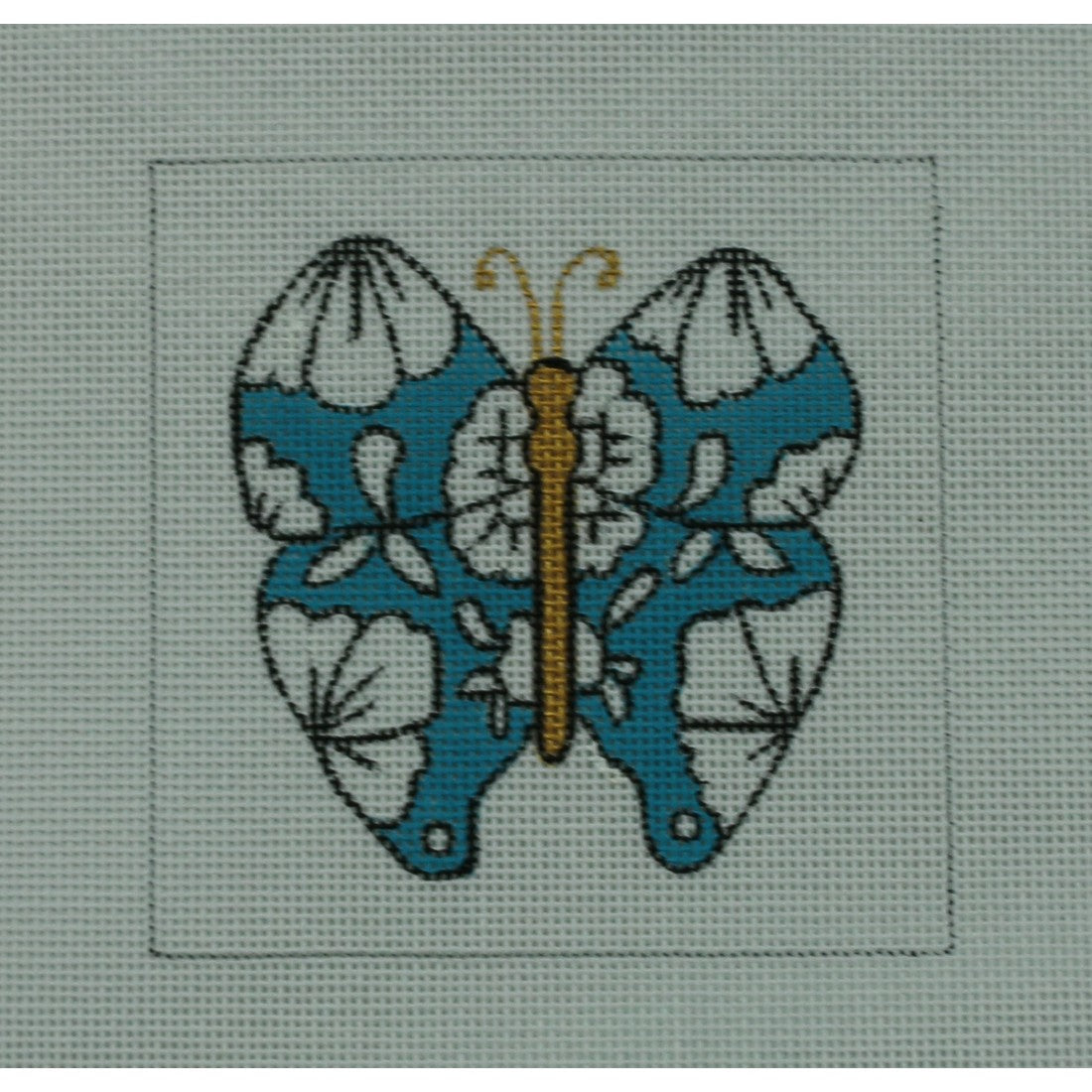 Turquoise/White Butterfly
