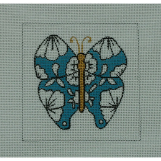 Turquoise/White Butterfly