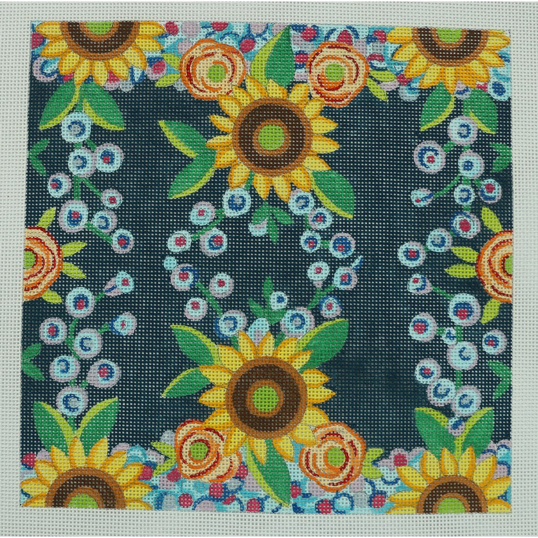 Sunflower Medley on Blue