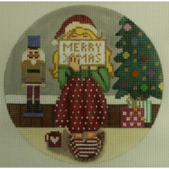 Christmas Stitching Girl