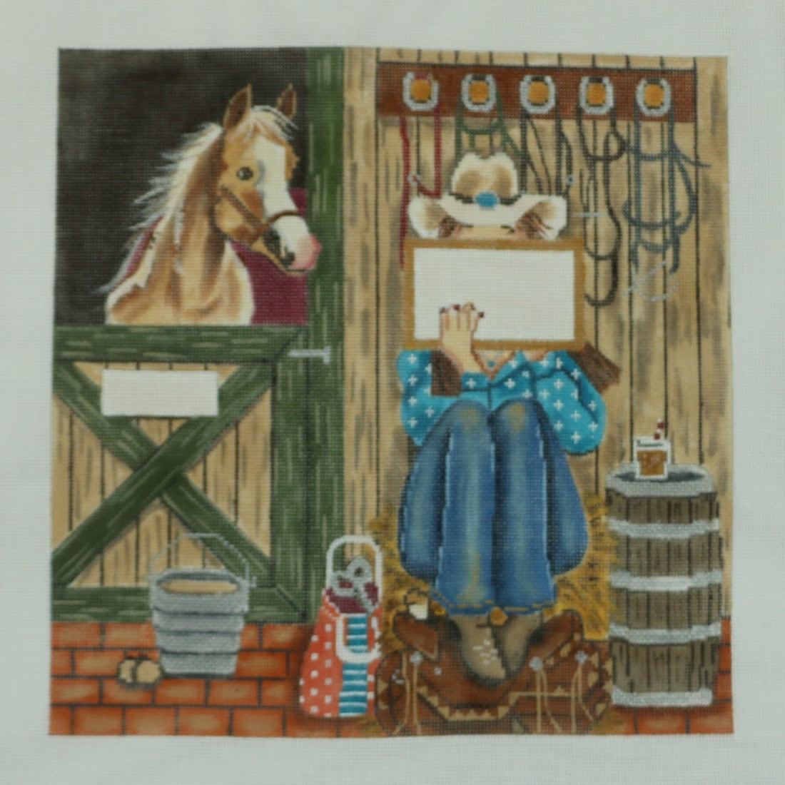 Stitching Girl with Horse
