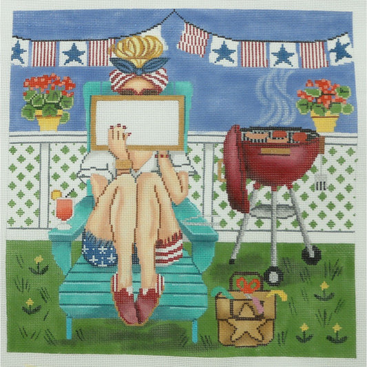 Patriotic Stitching Girl