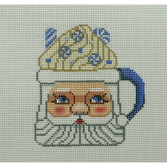 Santa in Blue Mug