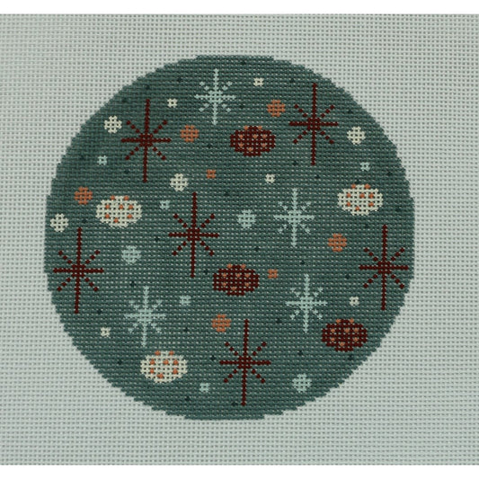 Teal Vintage Christmas Round