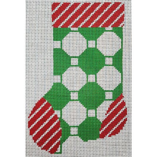 Green/White Octagon Mini Sock