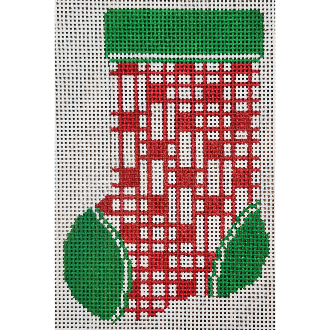 Red/White Mini Sock w/ Green
