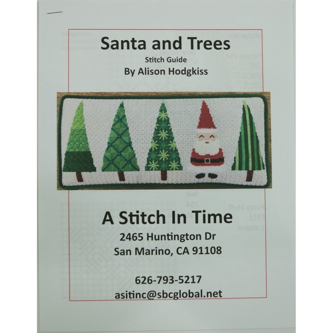 Tree Pillow w/ Santa Stitch Guide