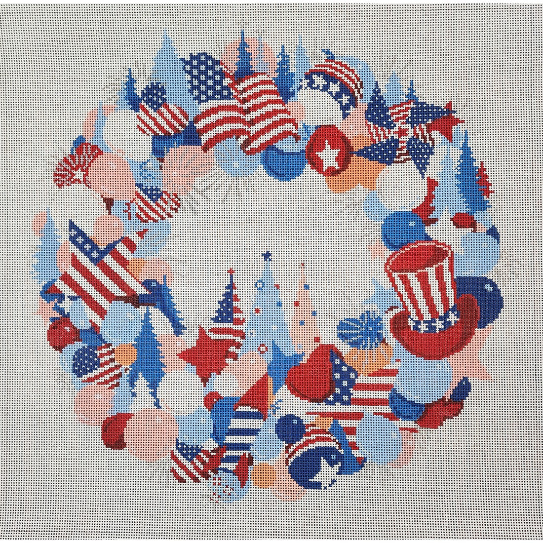4th of July Wreath, 13 mesh