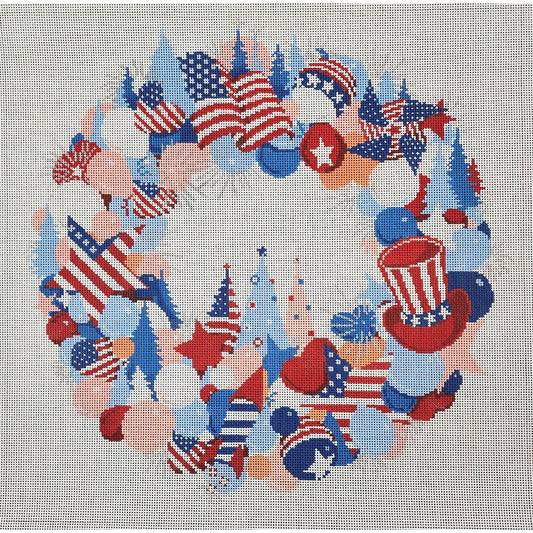 4th of July Wreath, 13 mesh