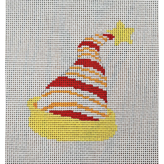 Red Orange Stripe Cap, 13 mesh