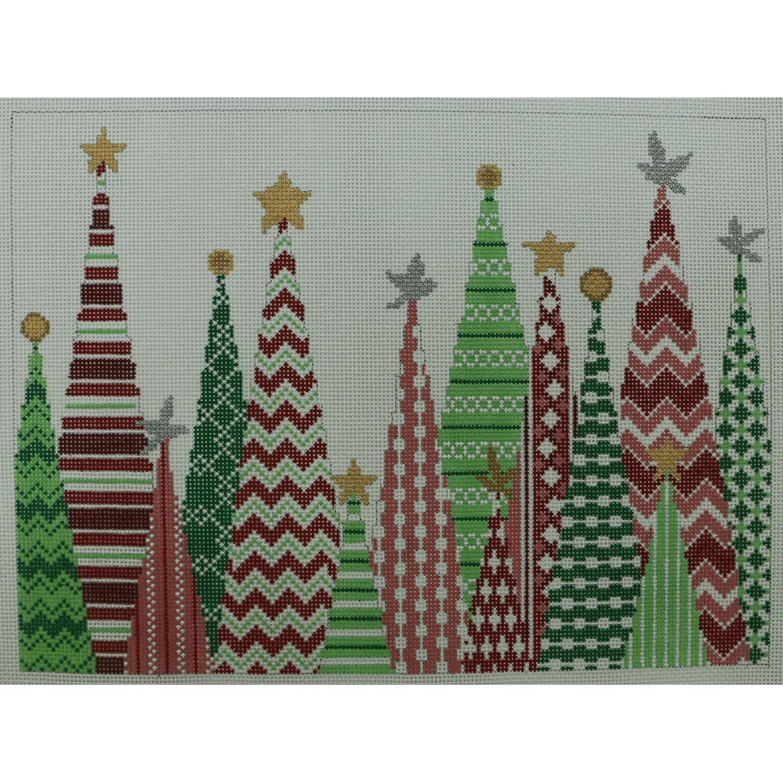 Red & Green Trees, 13 mesh