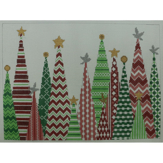 Red & Green Trees, 13 mesh