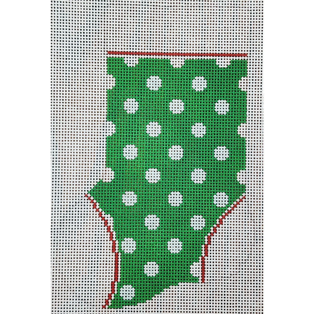 White Dot on Green Mini Sock