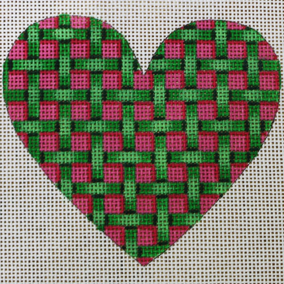 Pink & Green Lattice Heart