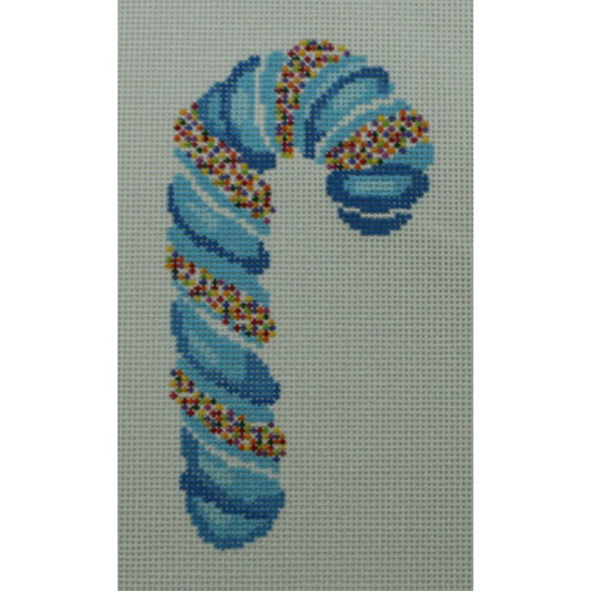 Blue Sprinkle Candy Cane