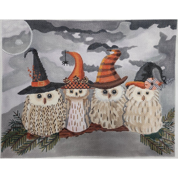 Halloween Owls on Branch