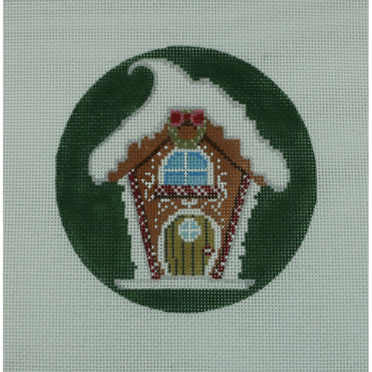 Gingerbread House on Dark Green