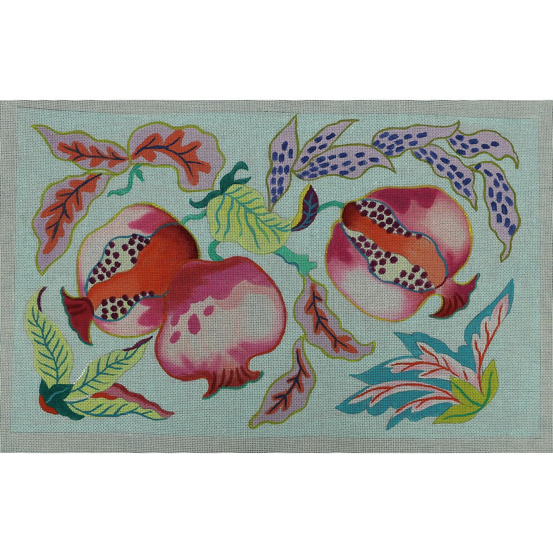 Pomegranats and Colorful Leaves