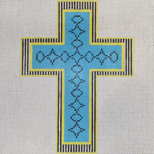 Turquoise/Black/ White Cross