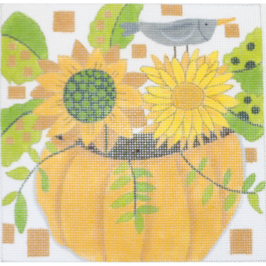 Pumpkin with Flowers