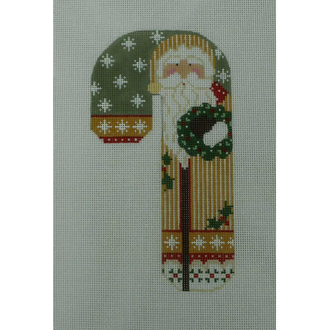 Yellow Santa Holding Wreath
